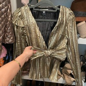 Danni Jo gold wrap bow top